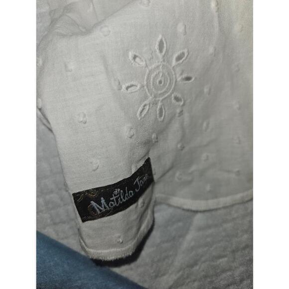 Matilda Jane Blouse Women's Size Small White Black Floral - Picture 8 of 11